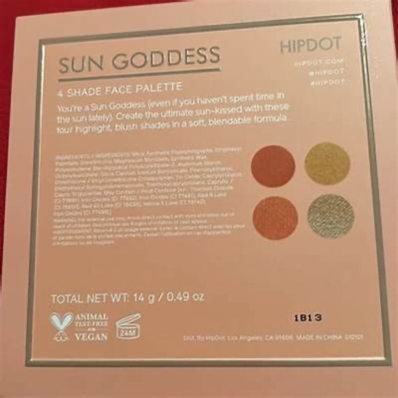 HIPDOT Sun Goddess 4-Shade Face Palette NEW! - Picture 3 of 5